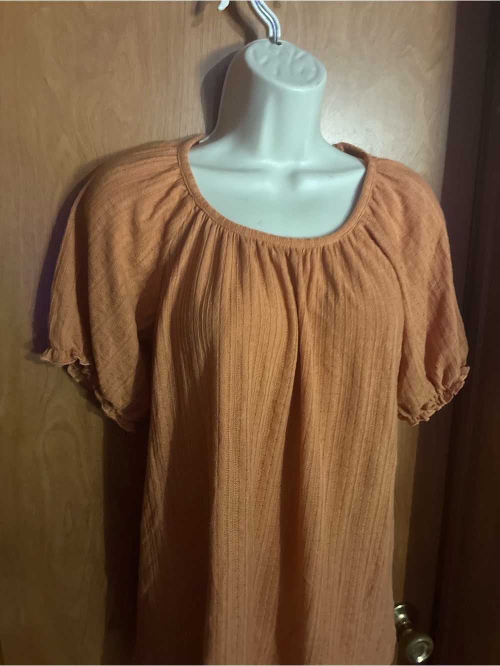 Women's Orange Short-Sleeve Peasant Top